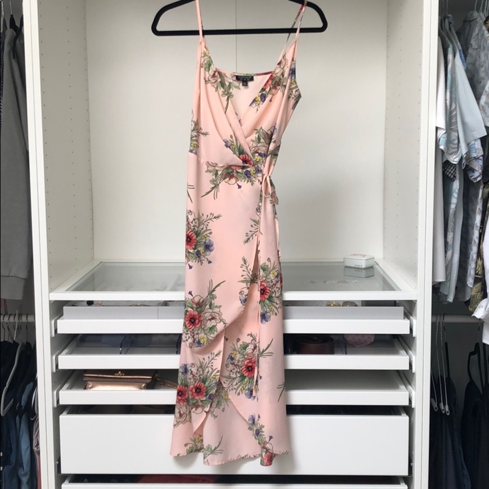 Topshop floral wrap dress